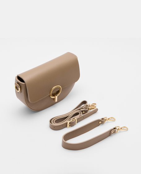 Torebka skórzana SAKATO XL taupe
